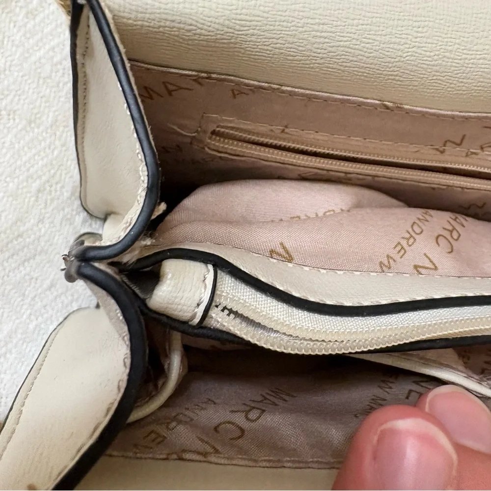 Marc New York Andrew Marc Cream Pearl Detail Crossbody Purse - Picture 16 of 16